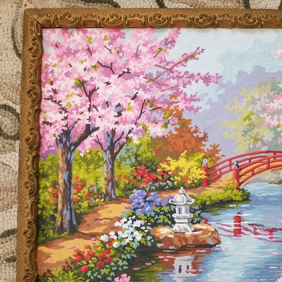 Paint By Numbers Artwork 2 Cheerful Paintings in Antique Gilded Frames - Picture 3 of 15